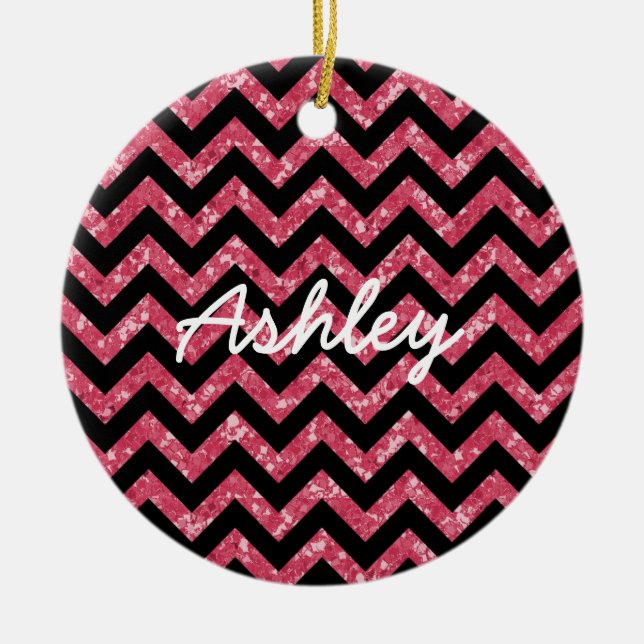 Zickzack Glitzer Look Ornament (Vorne)