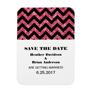 Zickzack Glitzer Speichern Sie das Datumsfenster,  Magnet