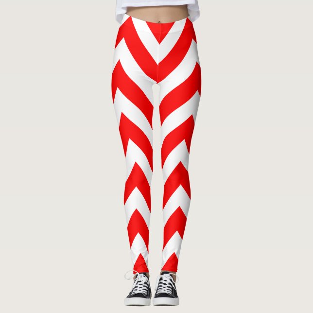 Zickzack Groß- und Rot-Größe Leggings (Vorderseite)