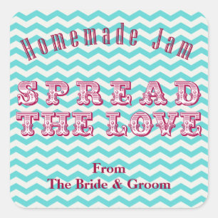 Zickzack, hausgemachte Konserven von Stickern Quadratischer Aufkleber