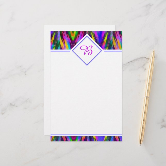 Zickzack heller Stamm Briefpapier (Vorderseite/Rückseite Beispiel)