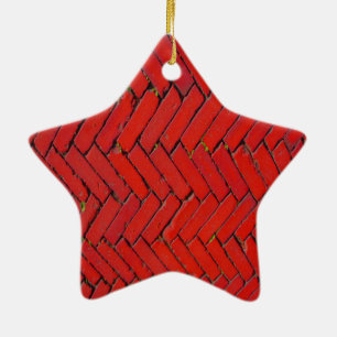 Zickzack, helles Rotziegelmuster Keramikornament