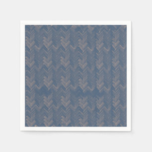 Zickzack Herringbone Muster Retro Blau Serviette