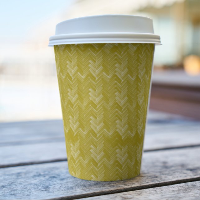 Zickzack, Herringbone-Muster, Vintag Gold Pappbecher (Von Creator hochgeladen)