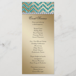 Zickzack Hochzeitskarten Sparkle Aquamarin Gold Programm