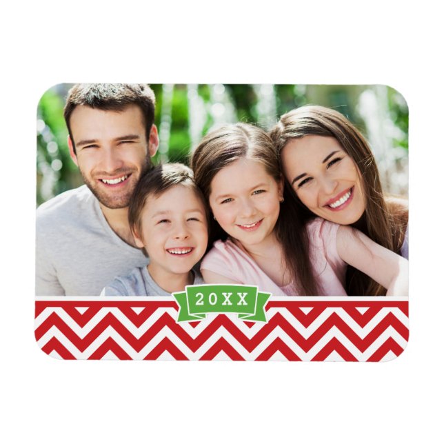 Zickzack Holiday Keepake Foto Magnet (Horizontal)