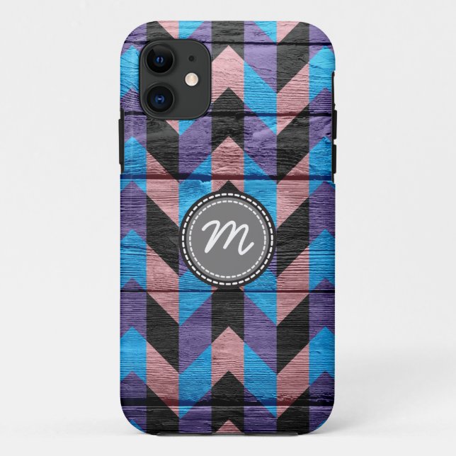 Zickzack Holzmuster Case-Mate iPhone Hülle (Rückseite)