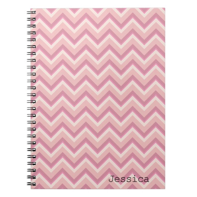 Zickzack Hübsches Notebook in Rosa Notizblock (Vorderseite)