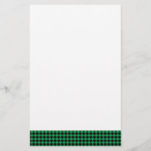 Zickzack Karo grün und schwarz Briefpapier