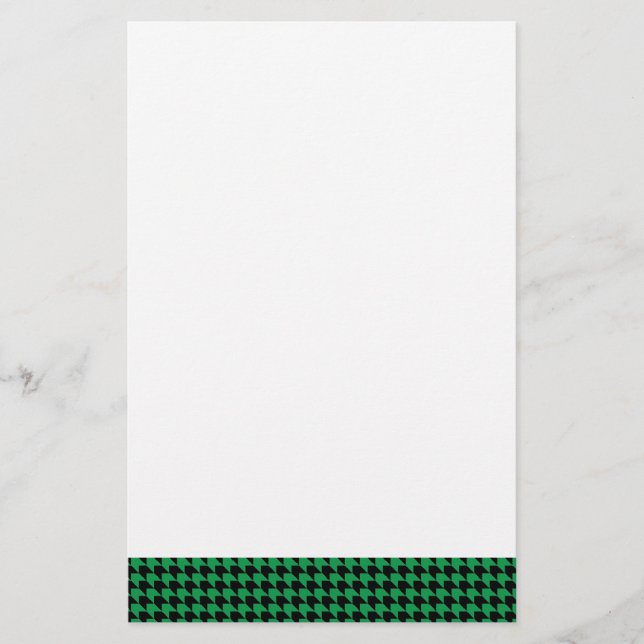 Zickzack Karo grün und schwarz Briefpapier (Vorderseite)