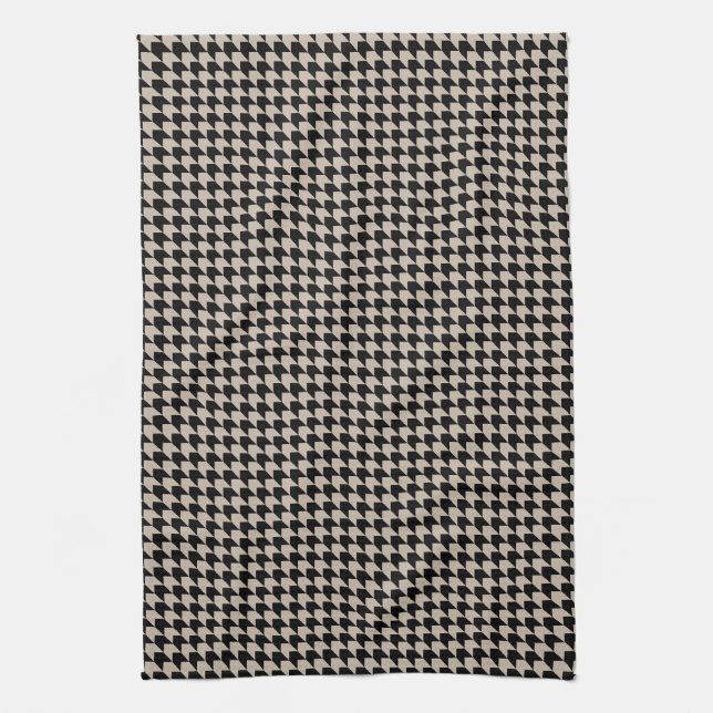 Zickzack Karos Tan und Black Handtuch (Vertikal)