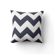 Zickzack Kissen mit Navy Blue Zigzag