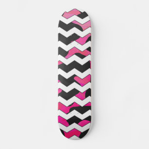 Zickzack Kuh Rosa und Schwarz Skateboard