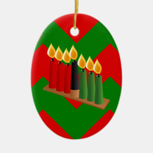 Zickzack Kwanzaa Keramikornament