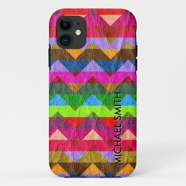 Zickzack Leder #2 Case-Mate iPhone Hülle (Rückseite)