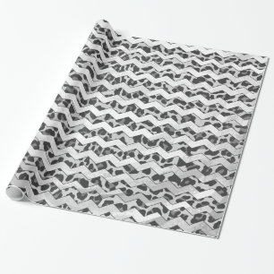 Zickzack Leopard, grau und leicht grau Geschenkpapier