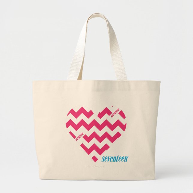 Zickzack-Magenta 3 Jumbo Stoffbeutel (Vorne)