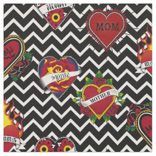 Zickzack Mama Tattoo Stoff