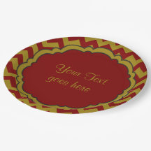 Zickzack Maroon-Gold-Monogramm-Schulfarben