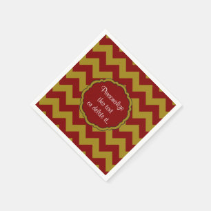 Zickzack, Maroon-Gold- Serviette