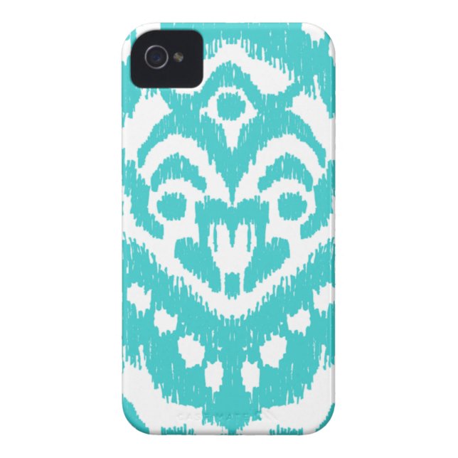 Zickzack Megan Adams Ikat- Türkis Case-Mate iPhone Hülle (Rückseite)