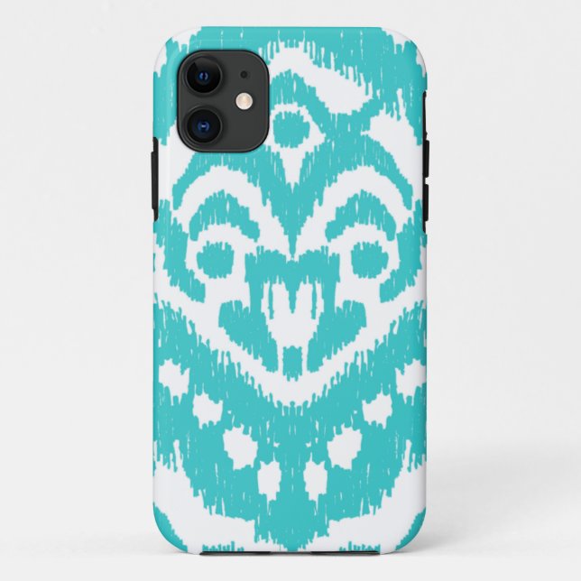 Zickzack Megan Adams Ikat- Türkis Case-Mate iPhone Hülle (Rückseite)