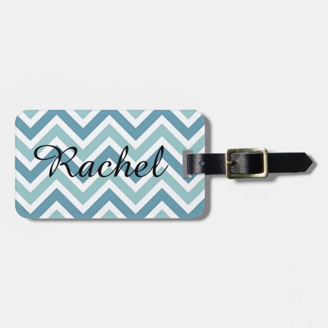 Zickzack mit Monogramm Umbau Gepäckanhänger (Vorderseite horizontal)