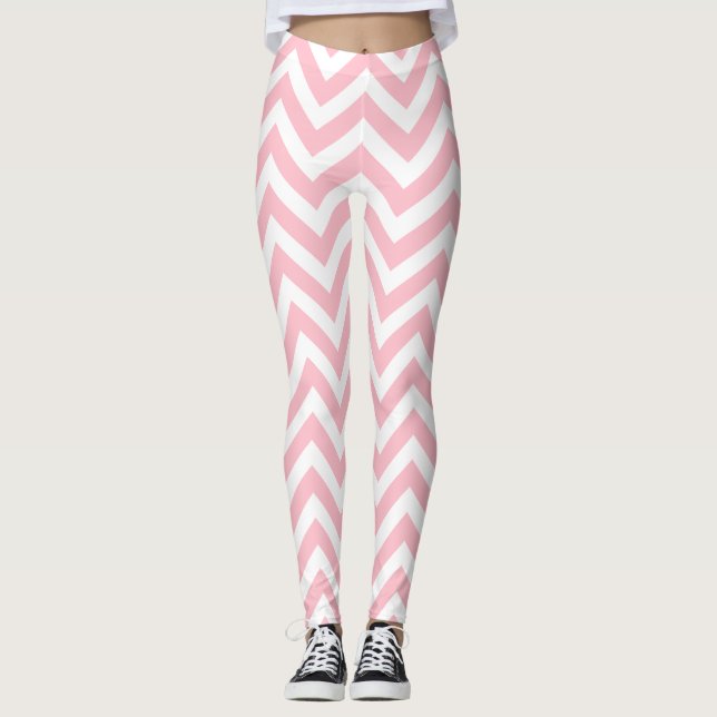 Zickzack mittlere bis rosa leggings (Vorderseite)