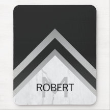 Zickzack Monogramm aus elegantem Marmorschwarz