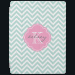 Zickzack Monogramm für Minze und Rosa iPad Hülle<br><div class="desc">Das niedliche schicke iPad Gehäuse zeichnet sich durch ein Zickzack Zickzack-Muster aus,  das mit dem Monogrammnamen personalisiert ist und in einem gürtelförmigen Rahmen aus Quarzfolie anfängt. Klicken Sie auf Anpassen,  um Schriftart und Farben zu ändern,  um Ihr eigenes,  einzigartiges Design zu erstellen.</div>
