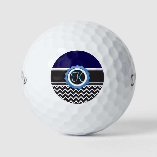 Zickzack Monogramm Golfball (Vorderseite)