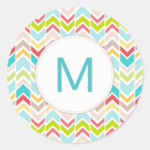 Zickzack Monogramm oder Umschlag Aufkleber