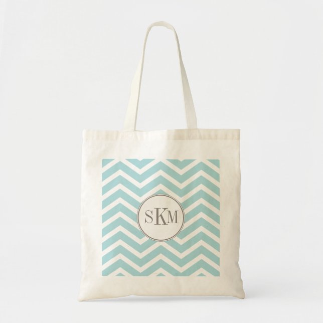 Zickzack Monogramm-personalisierte Tasche (Vorne)