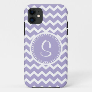 Zickzack Monogramm-Retro Lila und weiß Case-Mate iPhone Hülle