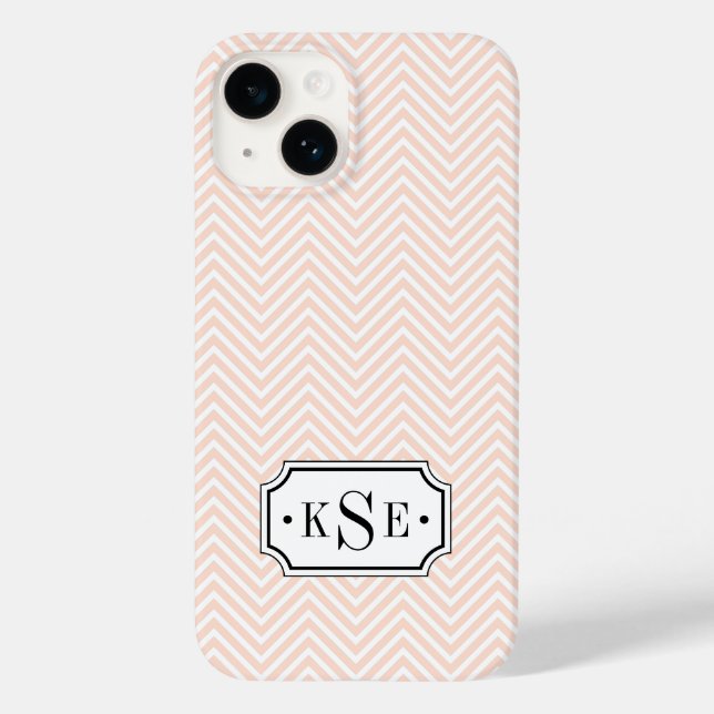 Zickzack Monogramm, rosa und schwarz Case-Mate iPhone Hülle (Rückseite)