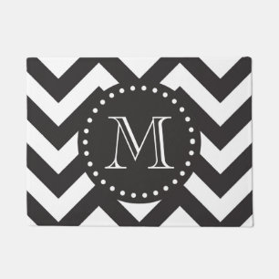 Zickzack Monogramm Schwarz/Weiß Zigzag Fußmatte