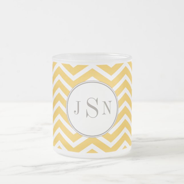 Zickzack Monogramm-Tasse Mattglastasse (Mittel)