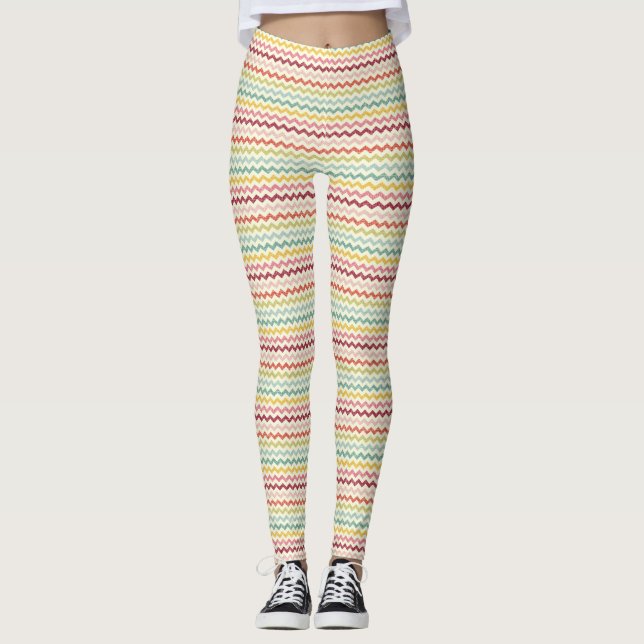 Zickzack Muster 4 Leggings (Vorderseite)