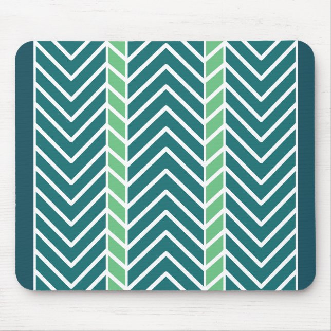 Zickzack Muster Aquamarin Mousepad (Vorne)