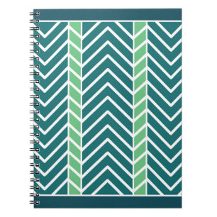 Zickzack Muster Aquamarin Notizblock