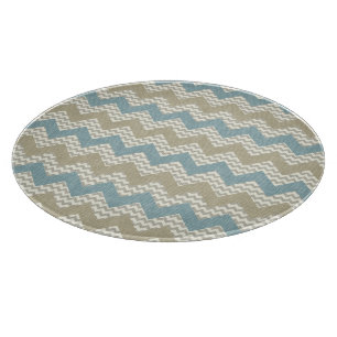 Zickzack Muster auf Leinenbeschaffenheit Schneidebrett