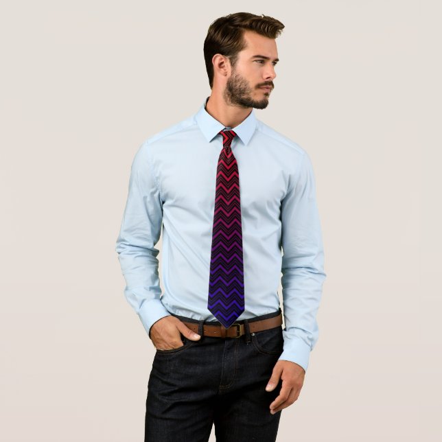 Zickzack Muster Black Blue Neck Tie Krawatte (Beispiel)