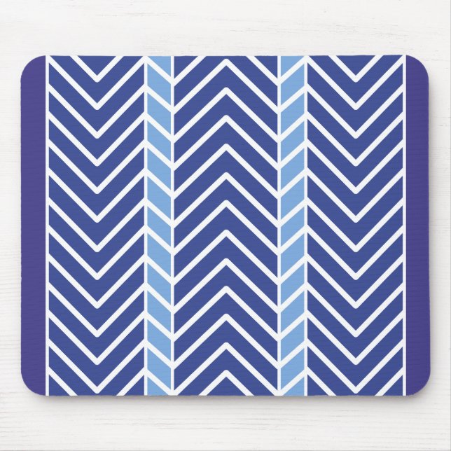 Zickzack Muster Blau Mousepad (Vorne)