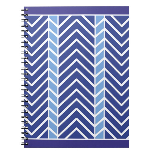 Zickzack Muster Blau Notizblock (Vorderseite)