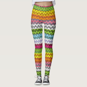 Zickzack Muster-Burlap-Look #7 Leggings