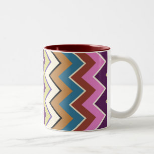 Zickzack-Muster-Designer-Dekor-Tasse - Sonoran Art Zweifarbige Tasse
