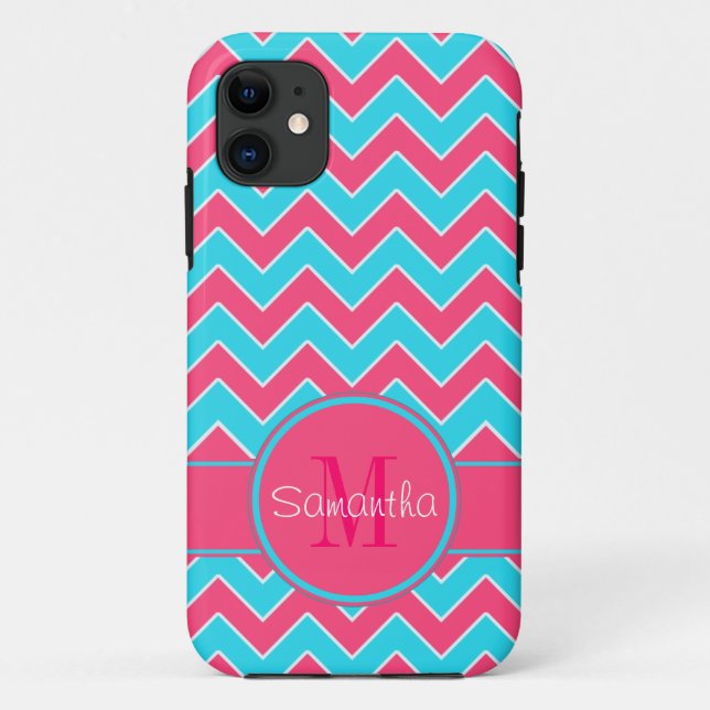 Zickzack Muster für Aqua und Pink Case-Mate iPhone Hülle (Rückseite)
