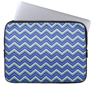 Zickzack Muster für Blue Sapphire Laptopschutzhülle
