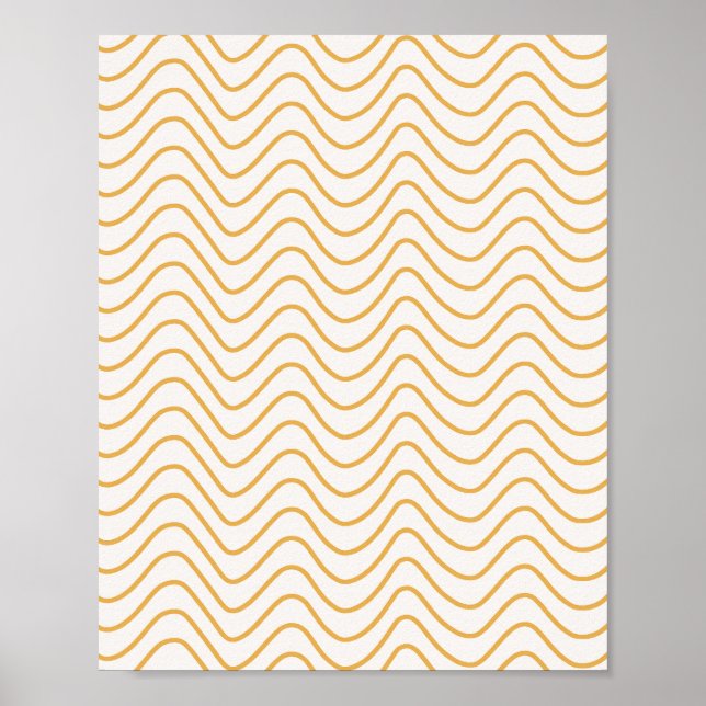 Zickzack Muster Gelb und Creme Zigzag Poster (Vorne)