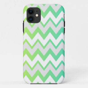 Zickzack Muster grün aquamarine aquombre elegant iPhone 11 Hülle